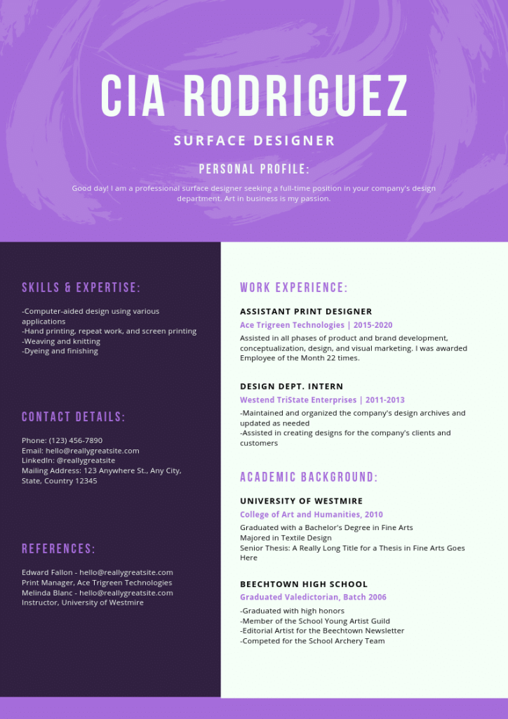 Template CV Colorful #4