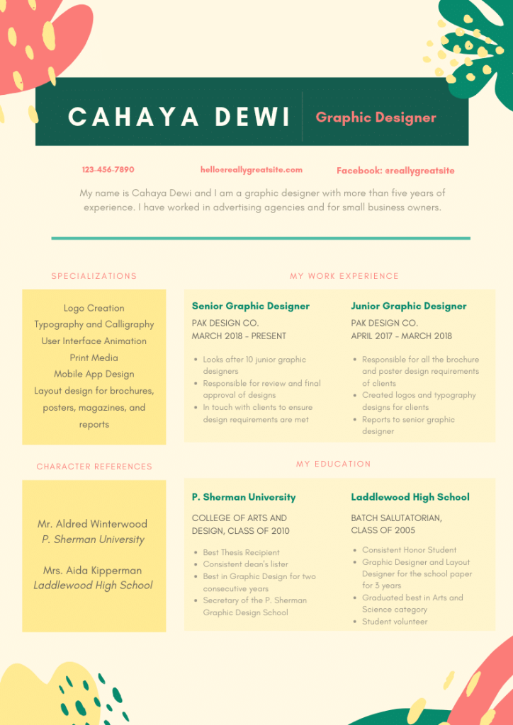 Template CV Colorful #2