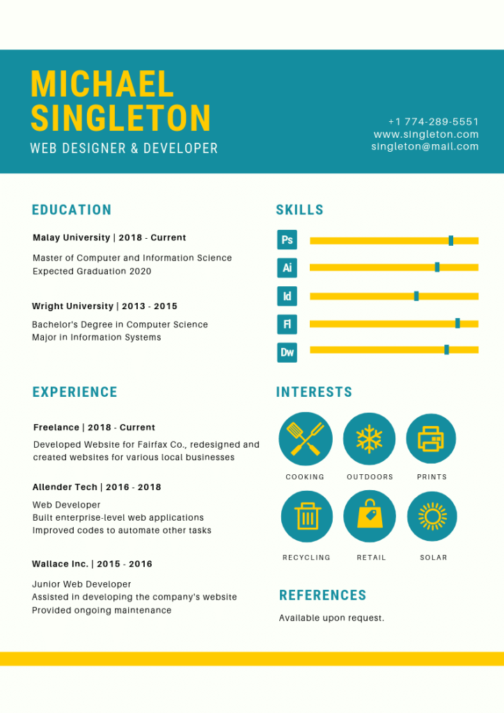 Template CV Infographic #1