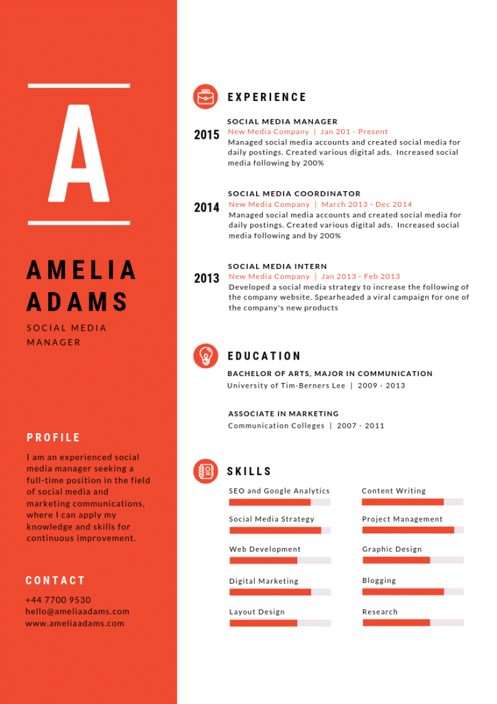Template CV Infographic #2