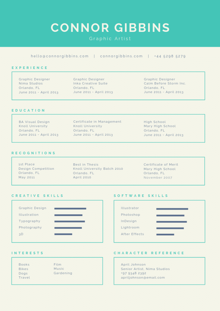 Template CV Infographic #3