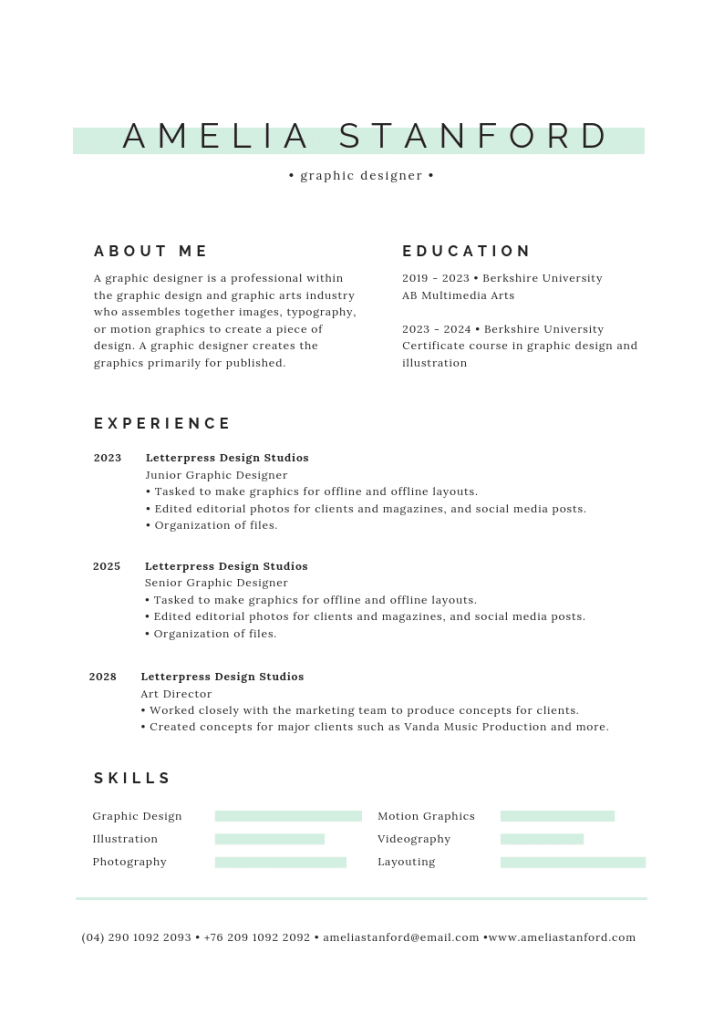 Template CV Simple #5