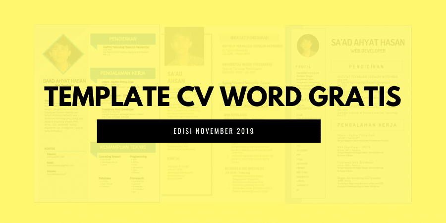 Template CV Word Gratis November 2019
