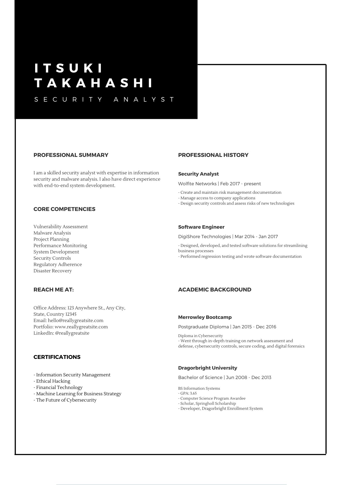 Contoh CV Simpel #4