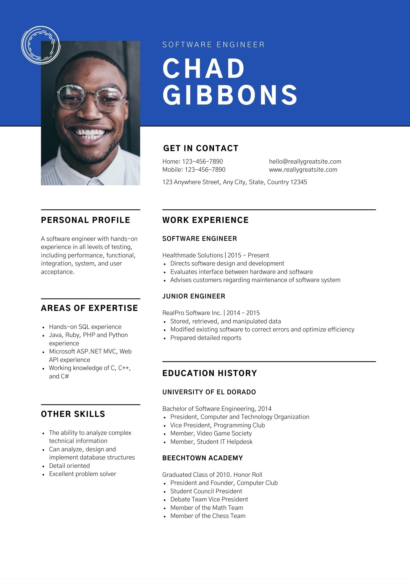 Contoh CV Profesional Bidang IT #4